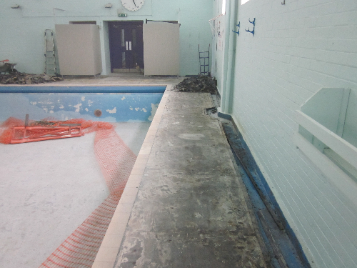 Concrete substrate after removal of defective surfaces
