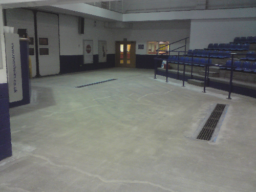 Prepared concrete substrate prior to installation
