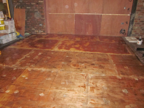 Timber substrate before Solacir microscreed installed