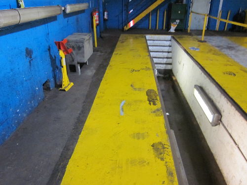 Oil contaminated floor at HGV garage County Durham Oil contaminated floor at HGV garage County Durham