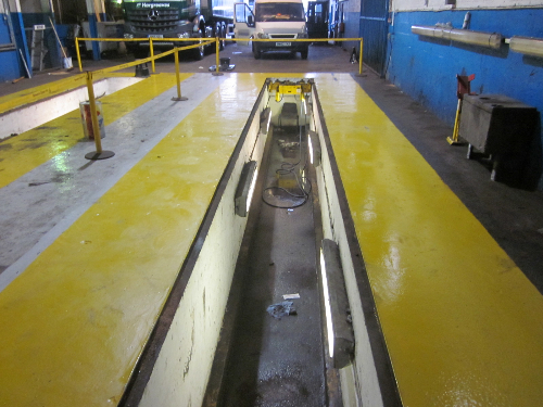 Surface of floor afeter removal of oil contamination Surface of floor afeter removal of oil contamination