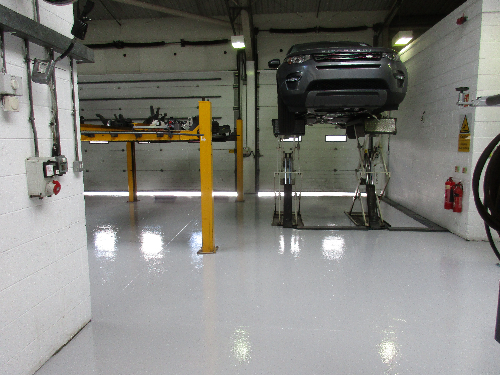 Workshop floor coatings Land Rover Newcastle Upon Tyne Workshop floor coatings Land Rover Newcastle Upon Tyne