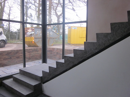 Solacir microscreed staircase in colour graphite Solacir microscreed staircase in colour graphite