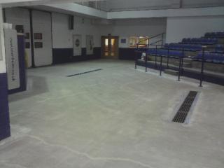Prepared concrete substrate prior to installation